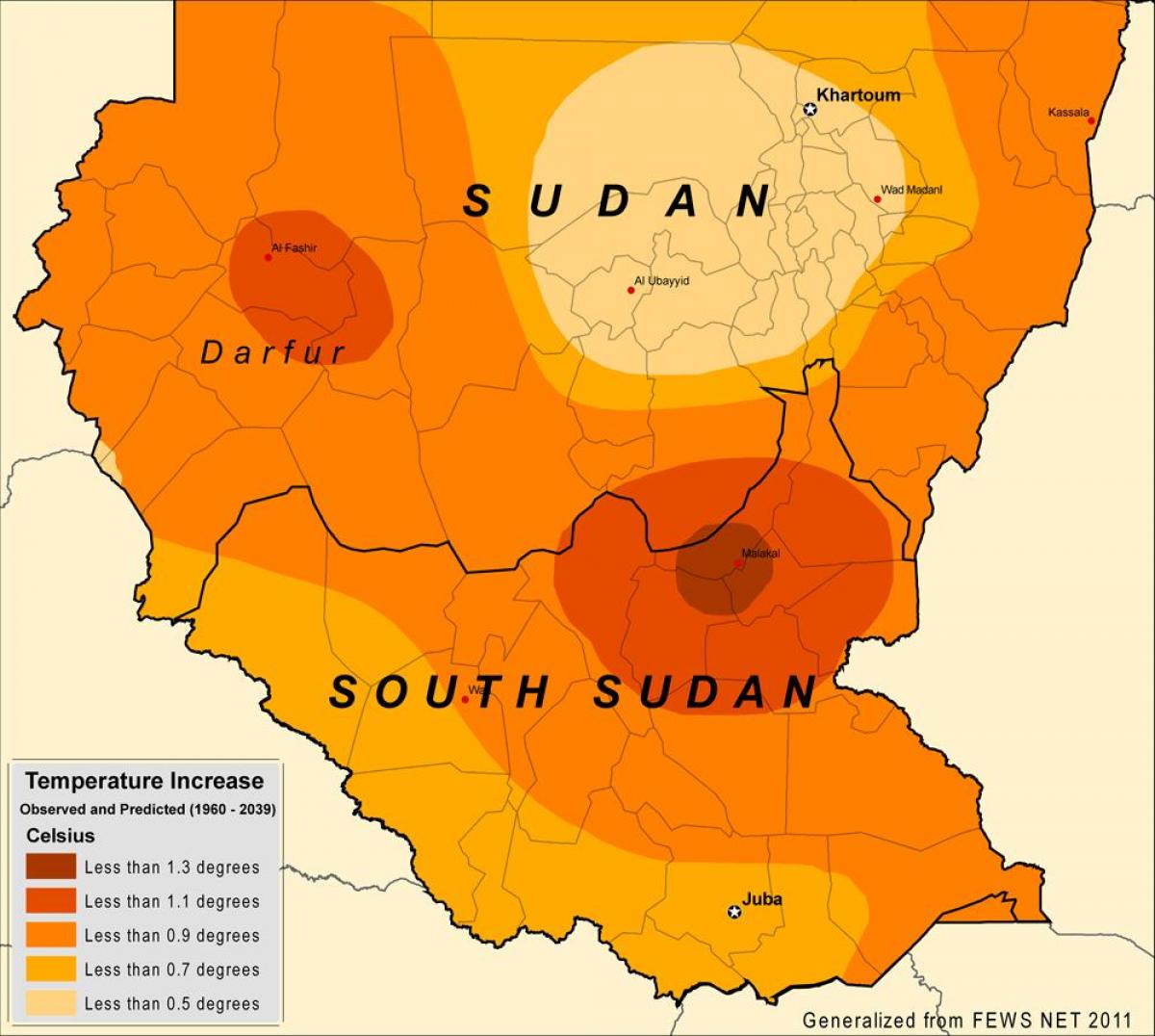 Zemljevid Sudan podnebje
