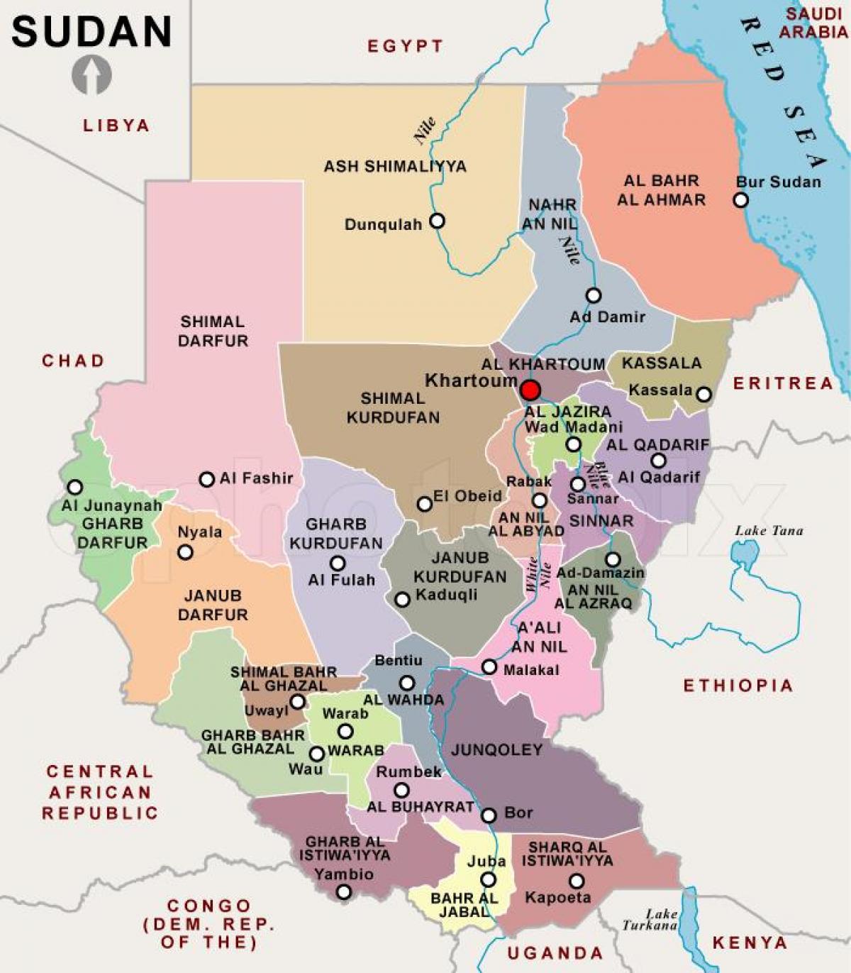 Zemljevid Sudanske regije