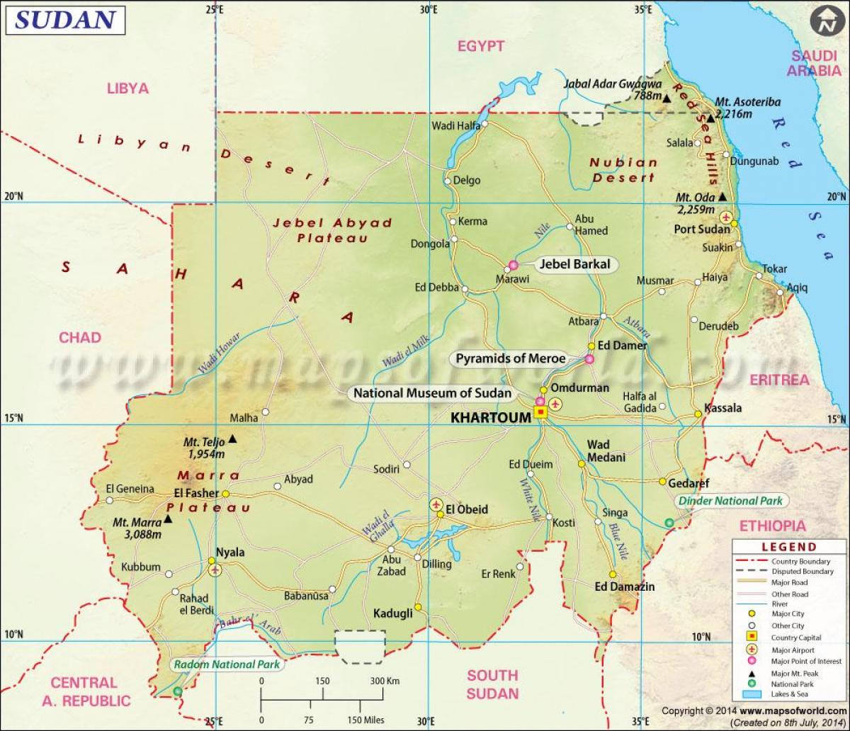 zemljevid Sudan