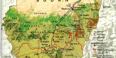 Zemljevid Sudan geografija