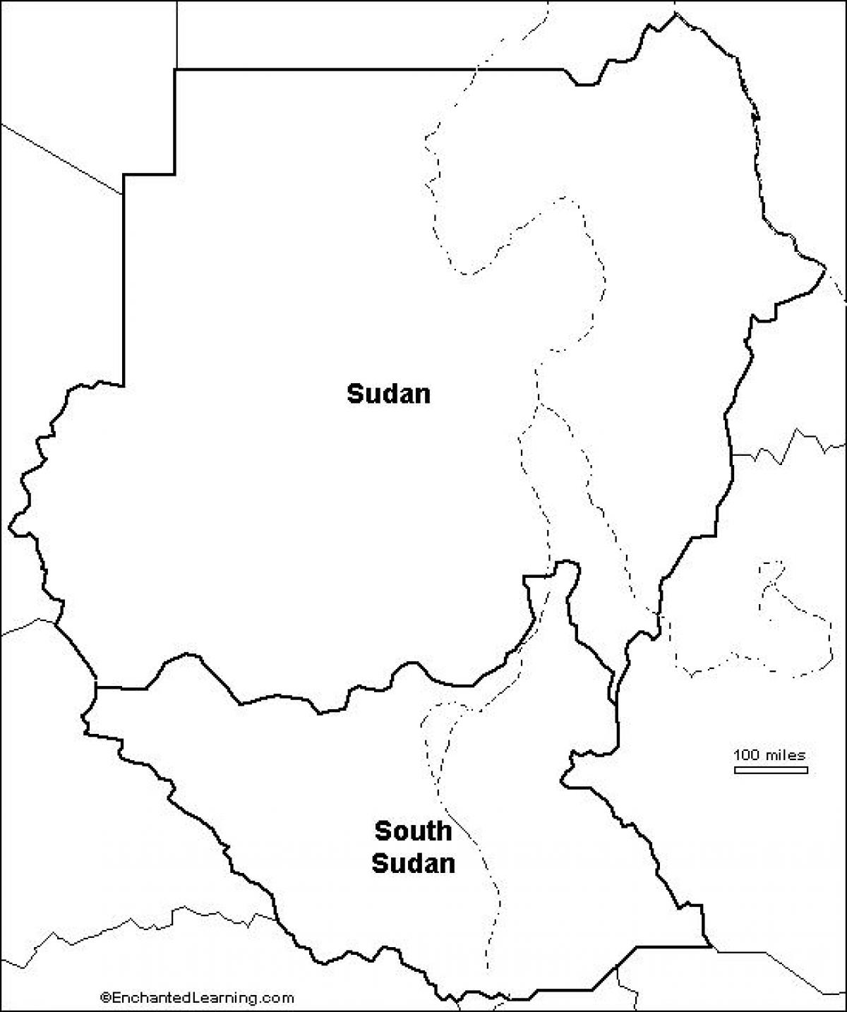 Zemljevid Sudan prazno