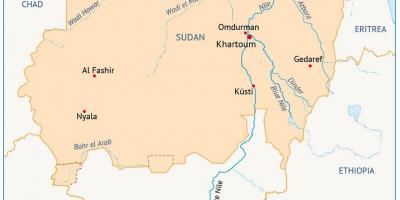 Zemljevid Sudan reke